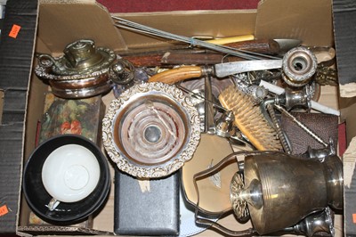 Lot 89 - Two boxes of miscellaneous items, to include a...