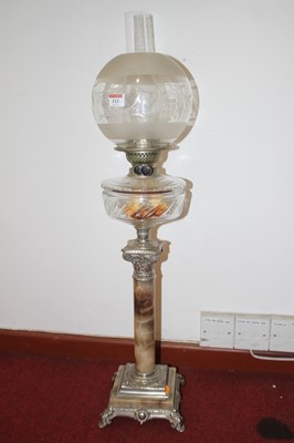 Lot 112 - A Victorian style oil lamp, having globular...
