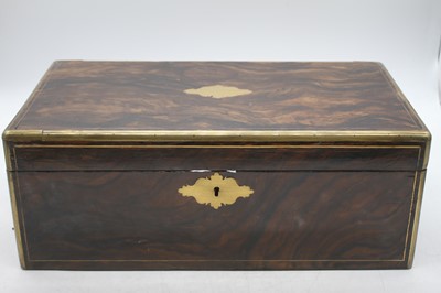 Lot 136 - A Victorian simulated walnut and brass inlaid...