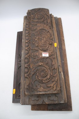 Lot 131 - A 17th century oak panel, the central reserve...