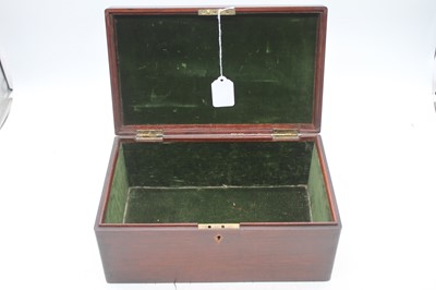 Lot 140 - A 19th century mahogany box having later green...