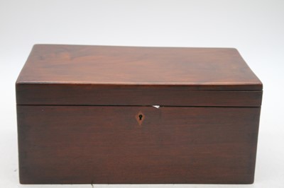 Lot 140 - A 19th century mahogany box having later green...