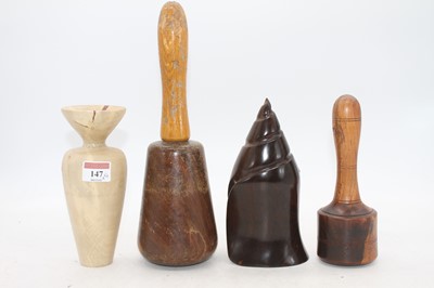 Lot 147 - An early 20th century turned lignum vitae...