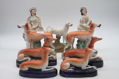 Lot 148 - A pair of 19th century Staffordshire inkwells...