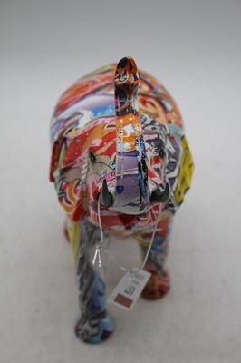 Lot 157 - A modern decoupage style figure of an elephant,...