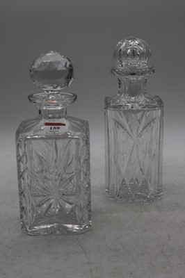 Lot 159 - A Georgian style cut glass decanter and...