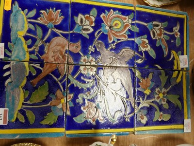 Lot 162 - A set of six Victorian ceramic tiles, matching...