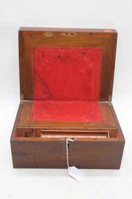 Lot 167 - A Victorian walnut writing slope, the hinged...