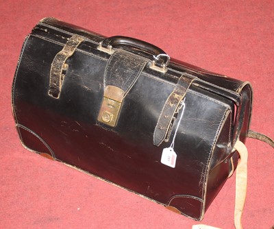 Lot 185 - A mid-20th century black leather doctor's case,...