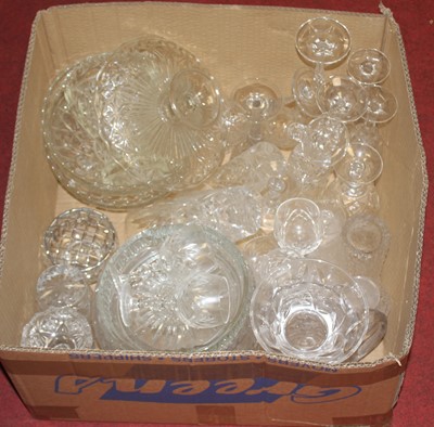 Lot 201 - A box of miscellaneous glassware, to include...
