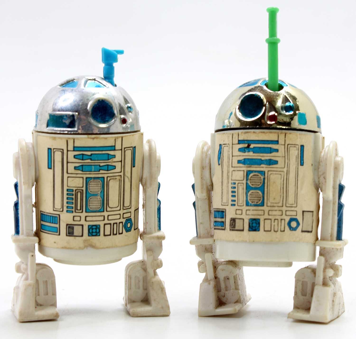 Lot 1655 - 2 Palitoy/Kenner Star Wars R2 D2 figures, the...