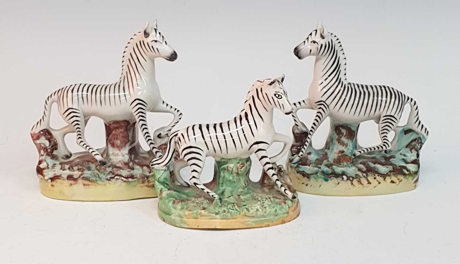 Lot 2079 - A collection of three circa 1860 Staffordshire...