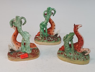 Lot 2080 - A collection of three circa 1860 Staffordshire...