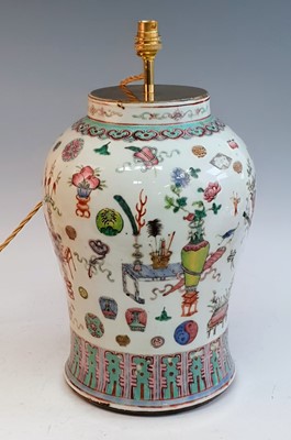 Lot 2411 - A 20th century Chinese Canton porcelain jar,...