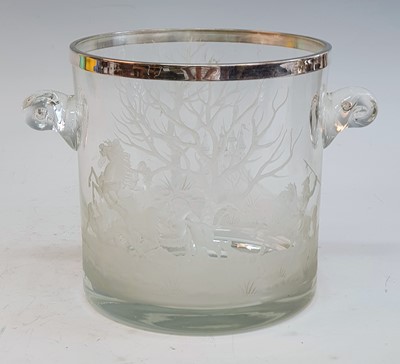 Lot 2113 - A 20th century glass ice bucket, wheel...