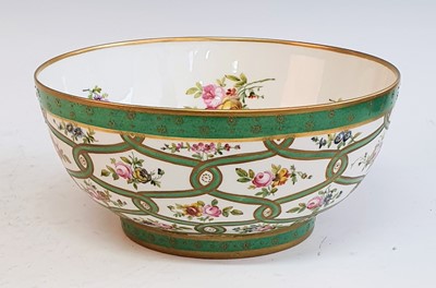 Lot 2083 - A Victorian Rockingham bowl, enamel decorated...