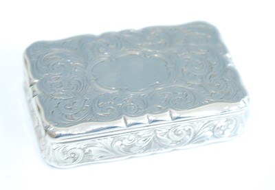 Lot 2150 - A Victorian silver snuff box, of shaped...