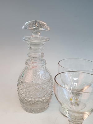 Lot 2112 - A Regency cut glass decanter, of mallet form,...