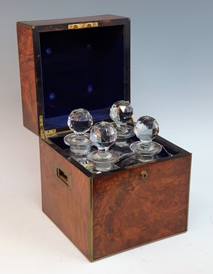 Lot 2347 - A Victorian figured walnut decanter box, the...