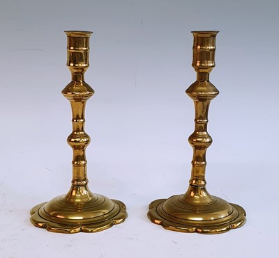 Lot 2373 - A pair of mid 18th century brass table...