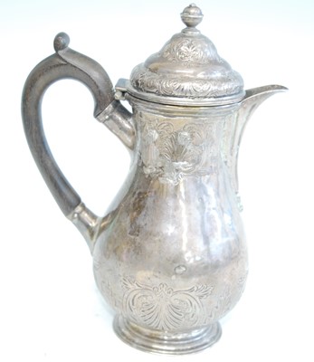 Lot 2122 - A George II silver hot water pot, of baluster...