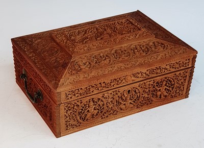 Lot 2348 - A 19th century Anglo-Indian sandalwood box,...