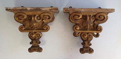 Lot 2363 - A pair of early 19th century gilt wood wall...