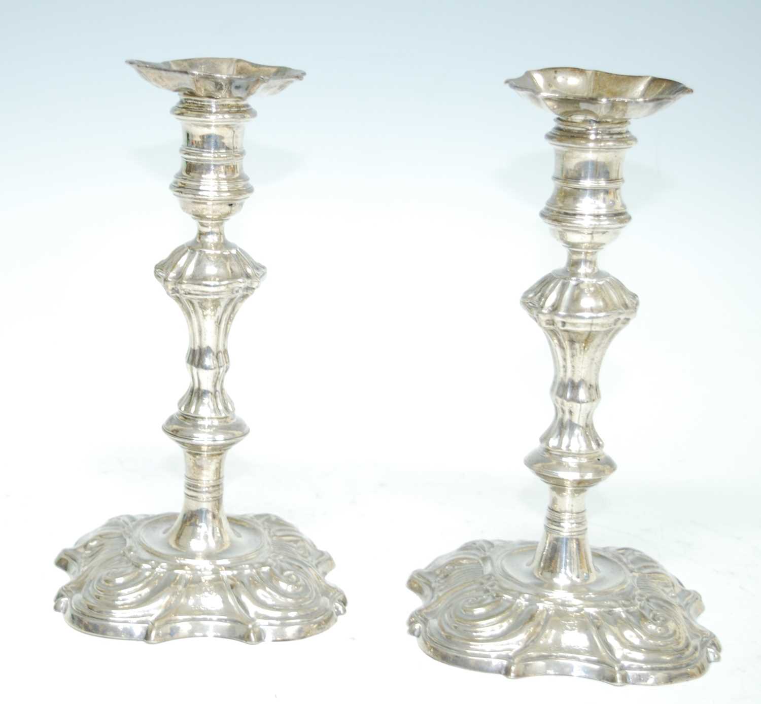 Lot 2124 - A near-pair of late 18th century silver table...