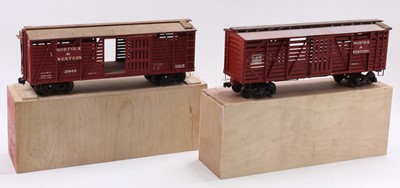 Lot 118 - Two scratch-built G scale stock cars, each on...
