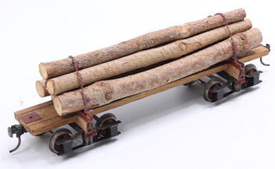 Lot 122 - Ten scratch-built G scale, lumber wagons, each...