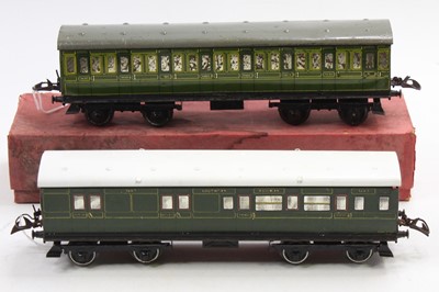 Lot 128 - Two 1935-41 Hornby No.2 Passenger coaches:...