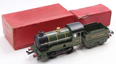Lot 144 - Hornby Type 501 clockwork 0-4-0 loco & tender....
