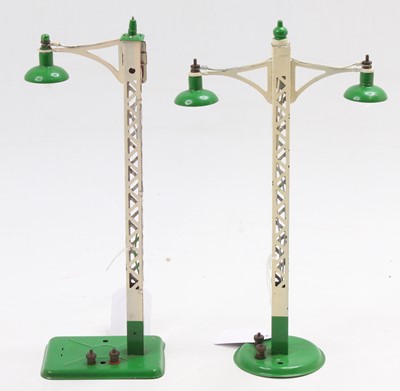 Lot 156 - Two Hornby repainted electric lamps, green...