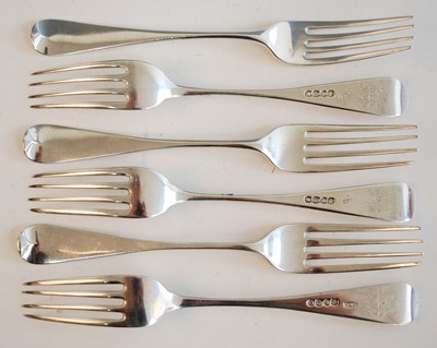 Lot 2147 - A set of early Victorian silver forks, being...
