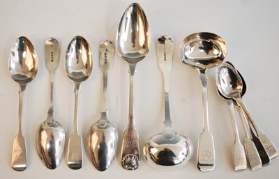 Lot 2144 - A harlequin set of 19th century silver spoons...