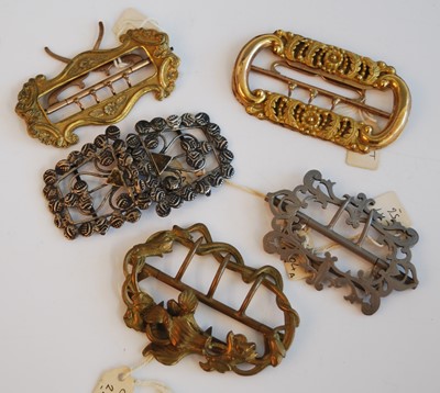 Lot 2385 - A collection of 19th century and later buckles,...