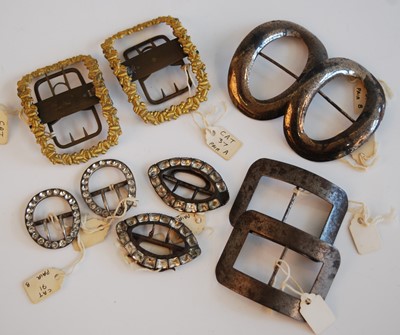 Lot 2386 - A collection of 19th century shoe buckles, to...