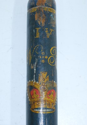 Lot 148 - A William IV turned ash truncheon, polychrome...
