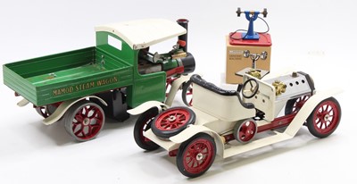 Lot 14 - A Mamod SW1 live steam wagon comprising of...