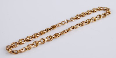 Lot 2229 - A yellow metal chain link bracelet, having...