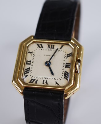 Lot 2336 - A rare and early lady's Cartier 18ct gold...