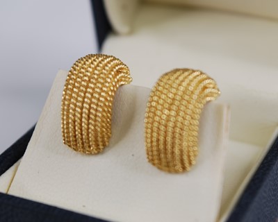 Lot 2221 - A pair of contemporary Italian 18ct gold...