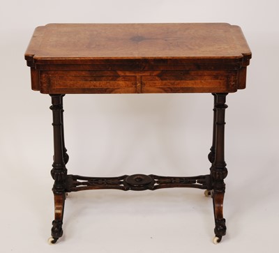 Lot 2548 - A mid-Victorian figured walnut and birds-eye...