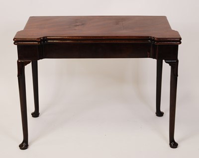 Lot 2554 - A George II mahogany card table, the foldover...