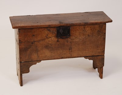 Lot 2560 - A 17th century boarded oak six-plank coffer,...