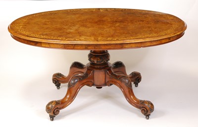 Lot 2555 - A mid-Victorian figured walnut and floral...