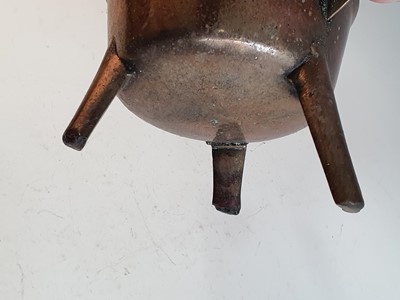 Lot 38 - An 18th century bronze tripod skillet, the...