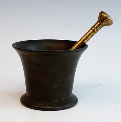 Lot 2378 - An 18th century bronze mortar, of plain...