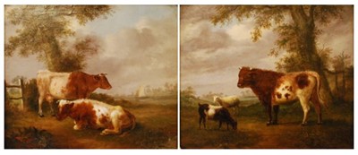 Lot 2458 - George Vincent (1796-1831) - Pair: Cattle at...