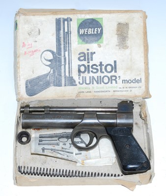 Lot 407 - The Webley "Junior" .177 calibre air pistol,...